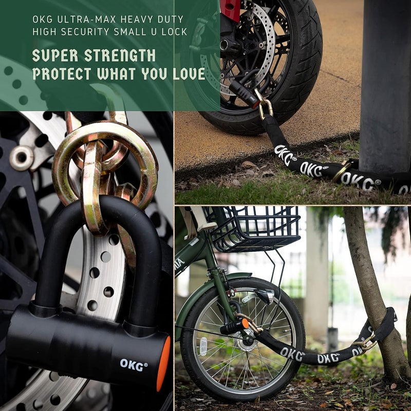 OKG Small U Lock - 4 Keys, Heavy Duty 18mm Hardened Alloy Steel Shackle - Anti-Cut/Anti-Pry Security Chain Lock for Motorcycle, E-Bike, Trailer (No Security Chain) - Image 4